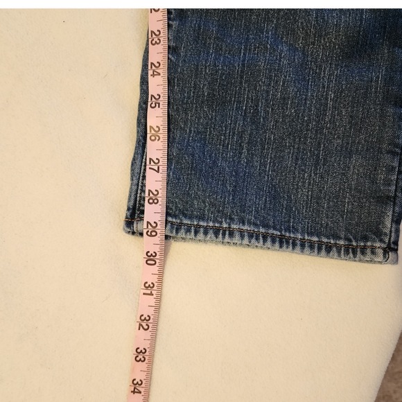 L.L.Bean Favorite Fit Jeans Red Plaid Cuffed Denim Pants Size 16 Regular - Picture 9 of 10